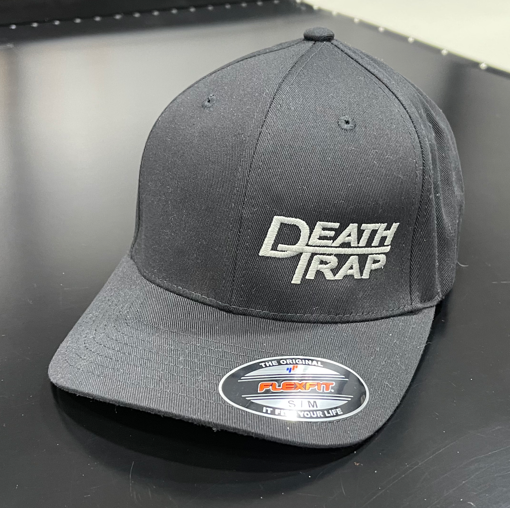 Death Trap Hat Grey/Silver Embroidery/ Curved Bill/ Flex Fit