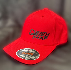 Death Trap Hat Red/Black Curved Bill/Fitted