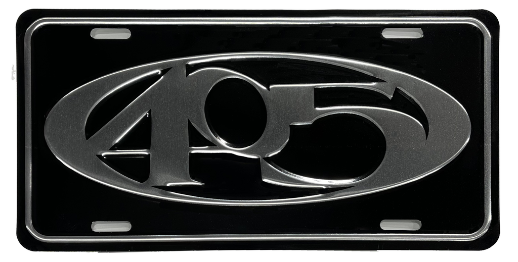 405 Embossed License Plate(Black/silver)